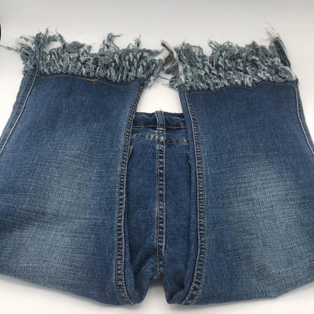 Hayden‎ Los Angeles Raw Fringe Hem Jean Capri Size Small - Picture 7 of 9